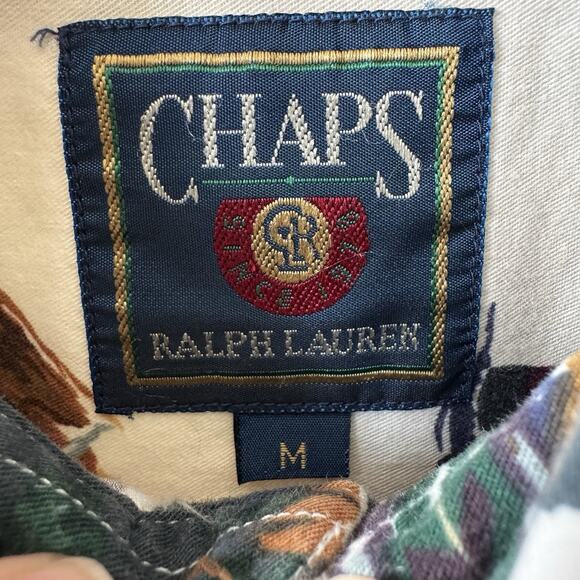 Vintage Chaps Ralph Lauren Men’s M Button Down Shirt Scenic Wilderness All Over - Picture 2 of 15